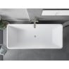 Mexen Tava freestanding ribbed bathtub 170 x 75 cm, white/black, brushed nickel overflow - 52851707575-97