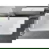 Mexen Tava freistehende geriffelte Badewanne 170 x 75 cm, weiß/schwarz, Überlauf gebürsteter Nickel - 52851707575-97