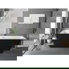 Mexen Tava freistehende geriffelte Badewanne 170 x 75 cm, weiß/schwarz, Überlauf gebürsteter Nickel - 52851707575-97