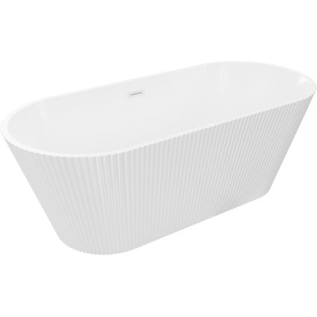 Mexen Yara freistehende geriffelte Badewanne 170 x 75 cm, weiß, weißer Überlauf - 52861707500-20