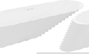 Mexen Yara vrijstaande geribbelde badkuip 170 x 75 cm, wit, witte overloop - 52861707500-20