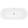 Mexen Yara freistehende, geriffelte Badewanne 170 x 75 cm, weiß, Überlauf gold - 52861707500-50