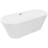 Mexen Yara freistehende, geriffelte Badewanne 170 x 75 cm, weiß, Überlauf gold - 52861707500-50