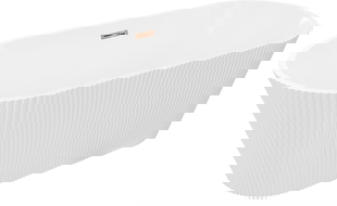 Mexen Yara brīvi stāvoša, rievota vanna 170 x 75 cm, balta, pārplūde rozā zelts - 52861707500-60