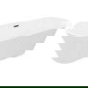 Mexen Yara vrijstaande geribbelde badkuip 170 x 75 cm, wit, overloop geborsteld gun gray - 52861707500-66