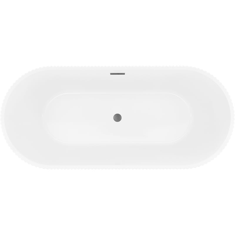 Mexen Yara vaba seisuga triibuline vann 170 x 75 cm, valge, ülevool gun gray harjatud - 52861707500-66