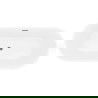 Mexen Yara vrijstaande geribbelde badkuip 170 x 75 cm, wit, overloop geborsteld gun gray - 52861707500-66
