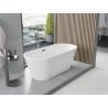 Mexen Yara baignoire îlot rainurée 170 x 75 cm, blanche, trop-plein gun gray brossé - 52861707500-66
