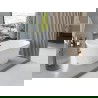 Mexen Yara vrijstaande geribbelde badkuip 170 x 75 cm, wit, overloop geborsteld gun gray - 52861707500-66