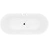 Mexen Yara freistehende geriffelte Badewanne 170 x 75 cm, weiß, schwarzer Überlauf - 52861707500-70