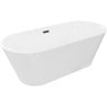 Mexen Yara freistehende geriffelte Badewanne 170 x 75 cm, weiß, schwarzer Überlauf - 52861707500-70