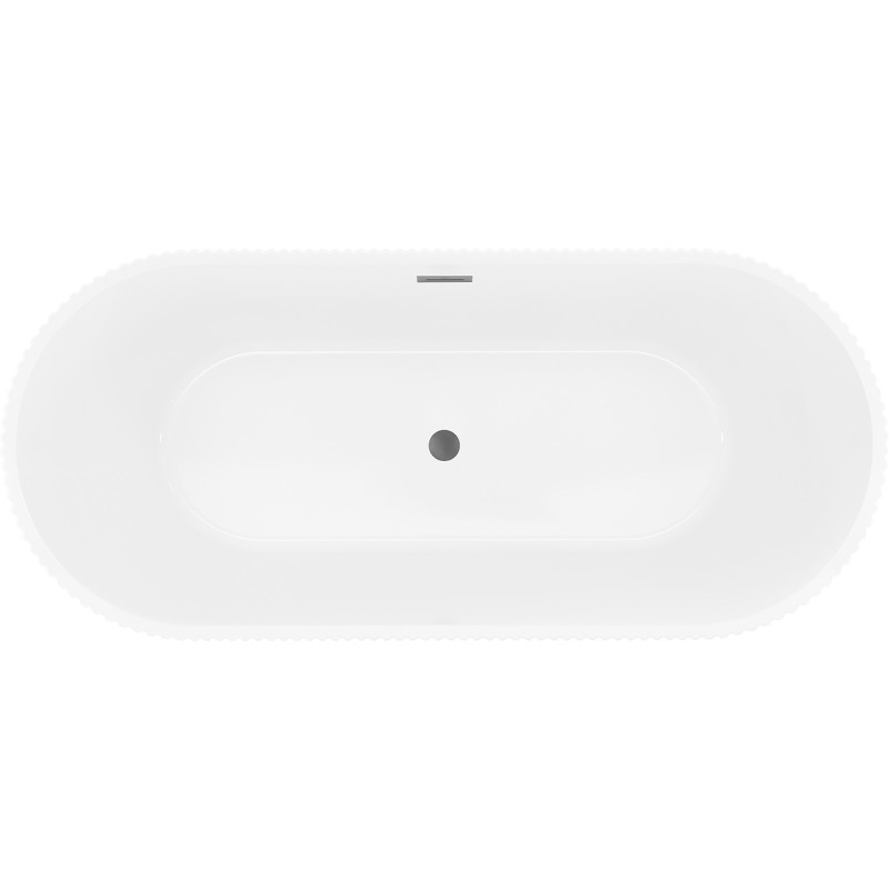 Mexen Yara ελεύθερη μπανιέρα με αυλακώσεις 170 x 75 cm, λευκή, υπερχείλιση gun metal