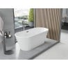 Mexen Yara freistehende, geriffelte Badewanne 170 x 75 cm, weiß, Überlauf Gun Metal - 52861707500-95