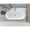 Mexen Yara freistehende, geriffelte Badewanne 170 x 75 cm, weiß, Überlauf Gun Metal - 52861707500-95