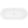 Mexen Yara freistehende geriffelte Badewanne 170 x 75 cm, weiß, Überlauf gebürsteter Nickel - 52861707500-97
