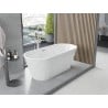 Mexen Yara freistehende geriffelte Badewanne 170 x 75 cm, weiß, Überlauf gebürsteter Nickel - 52861707500-97