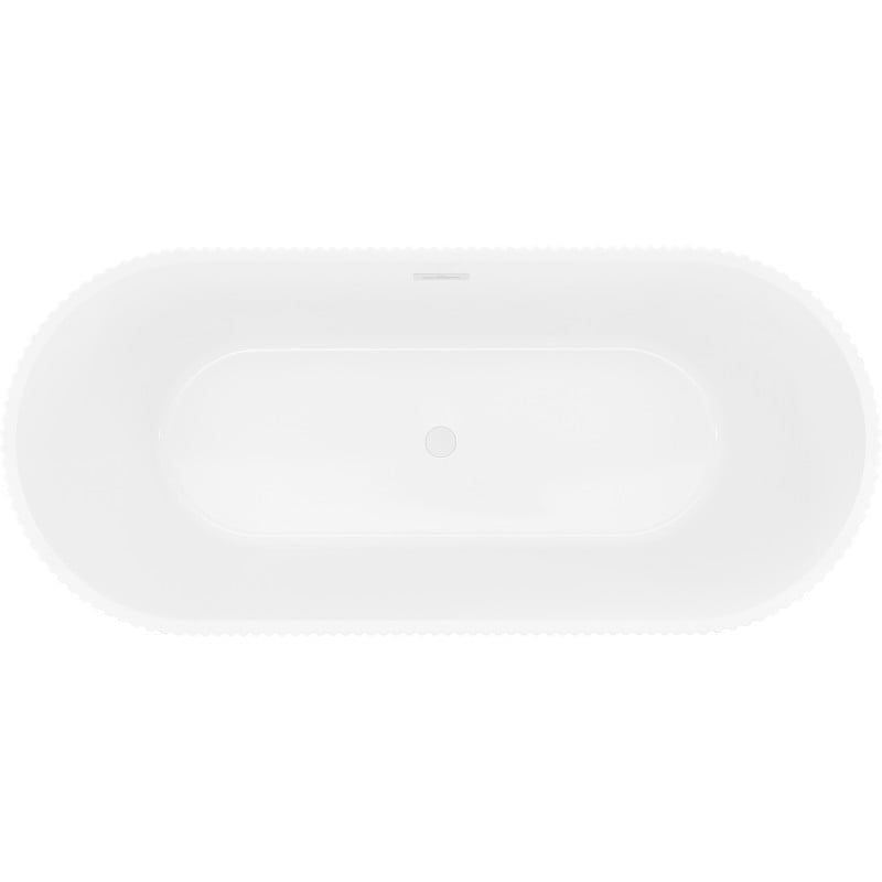 Mexen Yara freestanding fluted bath 170 x 75 cm, white/black, white overflow - 52861707575-20