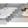 Mexen Yara vrijstaande geribbelde badkuip 170 x 75 cm, wit/zwart, overloop goud - 52861707575-50