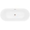 Mexen Yara freestanding fluted bathtub 170 x 75 cm, white/black, overflow rose gold - 52861707575-60