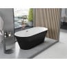 Mexen Yara freistehende geriffelte Badewanne 170 x 75 cm, weiß/schwarz, Überlauf gun gray gebürstet - 52861707575-66