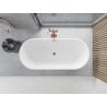 Mexen Yara freistehende geriffelte Badewanne 170 x 75 cm, weiß/schwarz, Überlauf gun gray gebürstet - 52861707575-66