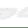 Mexen Yara brīvi stāvoša rievota vanna 170 x 75 cm, balta/melna, pārplūde ar matētu pelēkajiem toņiem - 52861707575-66