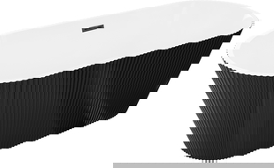 Mexen Yara vrijstaande gegroefde badkuip 170 x 75 cm, wit/zwart, zwarte overloop - 52861707575-70