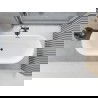 Mexen Yara freistehende Wanne gerillt 170 x 75 cm, weiß/schwarz, Überlauf schwarz - 52861707575-70