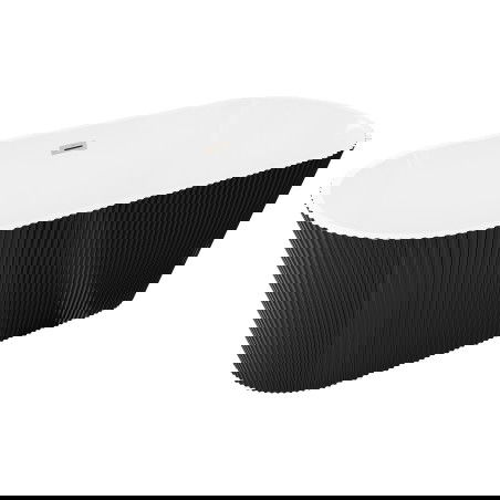 Mexen Yara vapaasti seisova uurrettu kylpyamme 170 x 75 cm, valkoinen/musta, harjattu nikkeliylivuoto - 52861707575-97