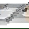 Mexen Yara vrijstaande gegroefde badkuip 170 x 75 cm, wit/zwart, borstel nikkel overloop - 52861707575-97