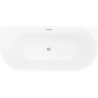 Mexen Oris freistehende, wandnahe gerillte Wanne 150 x 75 cm, weiß, Chromüberlauf - 52871507500-01