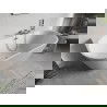 Mexen Oris vrijstaande tegen de wand geribbelde badkuip 150 x 75 cm, wit, overloop chroom - 52871507500-01