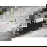 Mexen Oris vrijstaande tegen de wand geribbelde badkuip 150 x 75 cm, wit, overloop chroom - 52871507500-01