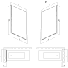 Mexen Mist paravent de baignoire 1-porte 50 x 150 cm, transparent, chrome - 8A9-050-001-01-00