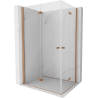 Mexen Mist-F Duo cabine de douche pliante gauche 110 x 70 cm, transparent, cuivre brossé - 8A6-110L-070P-65-00