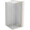 Mexen Mist-F Right Folding Shower Enclosure 80 x 80 cm, Transparent, Brushed Gold - 8A6T-080-080-55-00-P