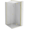 Mexen Mist-F T opvouwbare douchecabine rechts 80 x 80 cm, transparant, geborsteld goud - 8A6T-080-080-55-00-P
