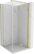 Mexen Mist-F T opvouwbare douchecabine rechts 80 x 80 cm, transparant, geborsteld goud - 8A6T-080-080-55-00-P
