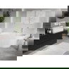 Mexen Oris vrijstaande halfmuur geribbelde badkuip 150 x 75 cm, wit, wit overloop - 52871507500-20
