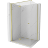 Mexen Mist-F folding shower enclosure left 100 x 95 cm, transparent, brushed gold - 8A6T-100-095-55-00-L