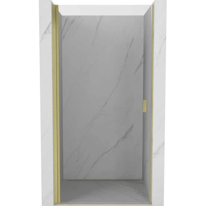 Mexen Mist-B Duschschwenktür 60 cm, transparent, gebürstetes Gold - 8A2-060-000-55-00