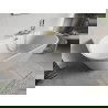 Mexen Oris vrijstaande geribbelde badkuip tegen wand 150 x 75 cm, wit, overloop goud - 52871507500-50