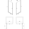 Mexen Mist-B Duschpendeltür 75 cm, transparent, gebürstetes Gold - 8A2-075-000-55-00