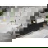 Mexen Oris vrijstaande geribbelde badkuip tegen wand 150 x 75 cm, wit, overloop goud - 52871507500-50