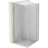 Mexen Mist-F folding shower cabin left 100 x 100 cm, transparent, brushed gold - 8A6T-100-100-55-00-L