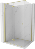 Mexen Mist-F vouwdeur douchecabine links 100 x 110 cm, transparant, goud geborsteld - 8A6T-100-110-55-00-L
