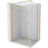 Mexen Mist-F T faltbare linke Duschkabine 85 x 120 cm, transparent, gebürstetes Gold - 8A6T-085-120-55-00-L