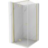 Mexen Mist-F T faltbare Duschkabine links 120 x 120 cm, transparent, gebürstetes Gold - 8A6T-120-120-55-00-L