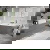Mexen Oris freestanding wall-back bath 150 x 75 cm, white/grey, chrome overflow - 52871507562-01