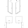 Mexen Mist-B Duschtür schwenkbar links 90 cm, schwarzer Rahmen, schwarz - 8A2-090-000-70-70-L